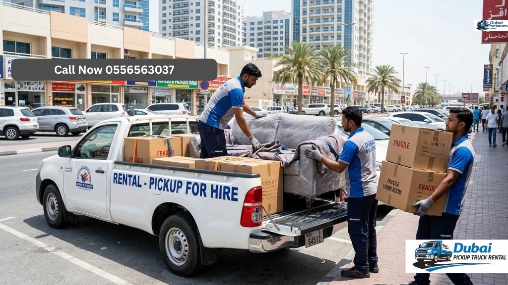 1 ton double cabin pickup is using in the commercial use in dubai marina