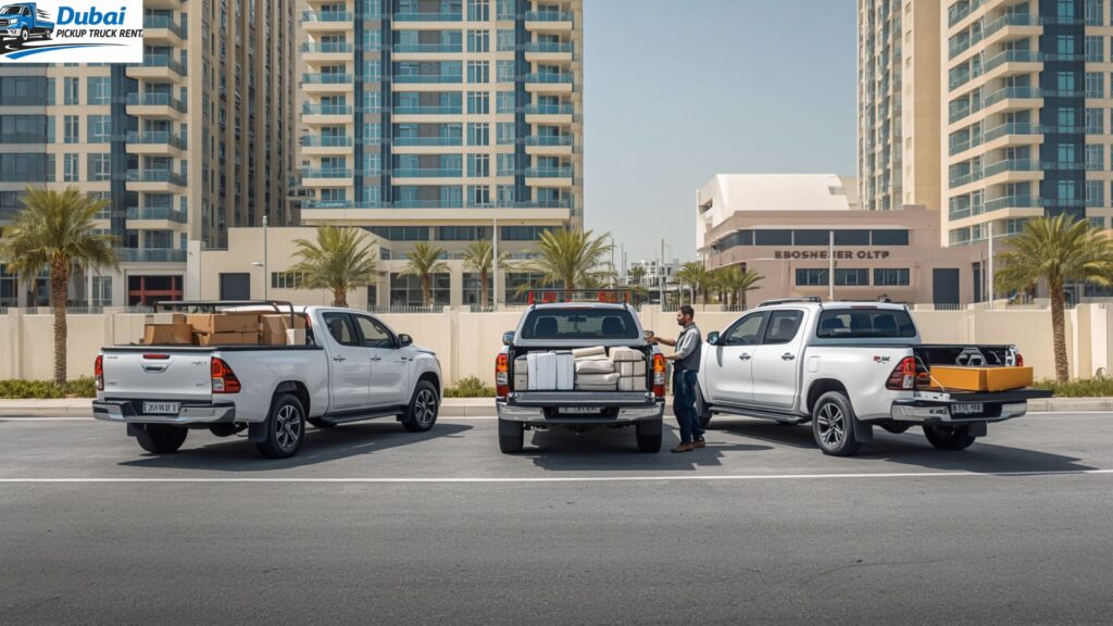 pickup for rent in al barsha south for daily, weekly and monthly rental plans