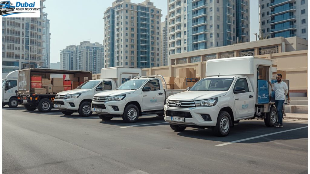 pickup for rent in al barsha 1, 2, and 3 with driver
