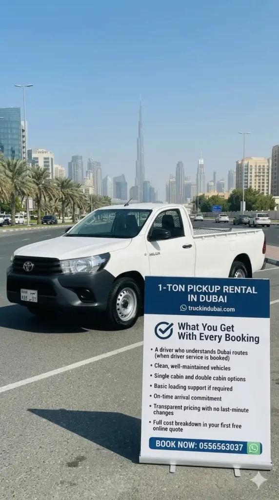 why Dubai Pickup Truck Rental for 1 ton pickup car