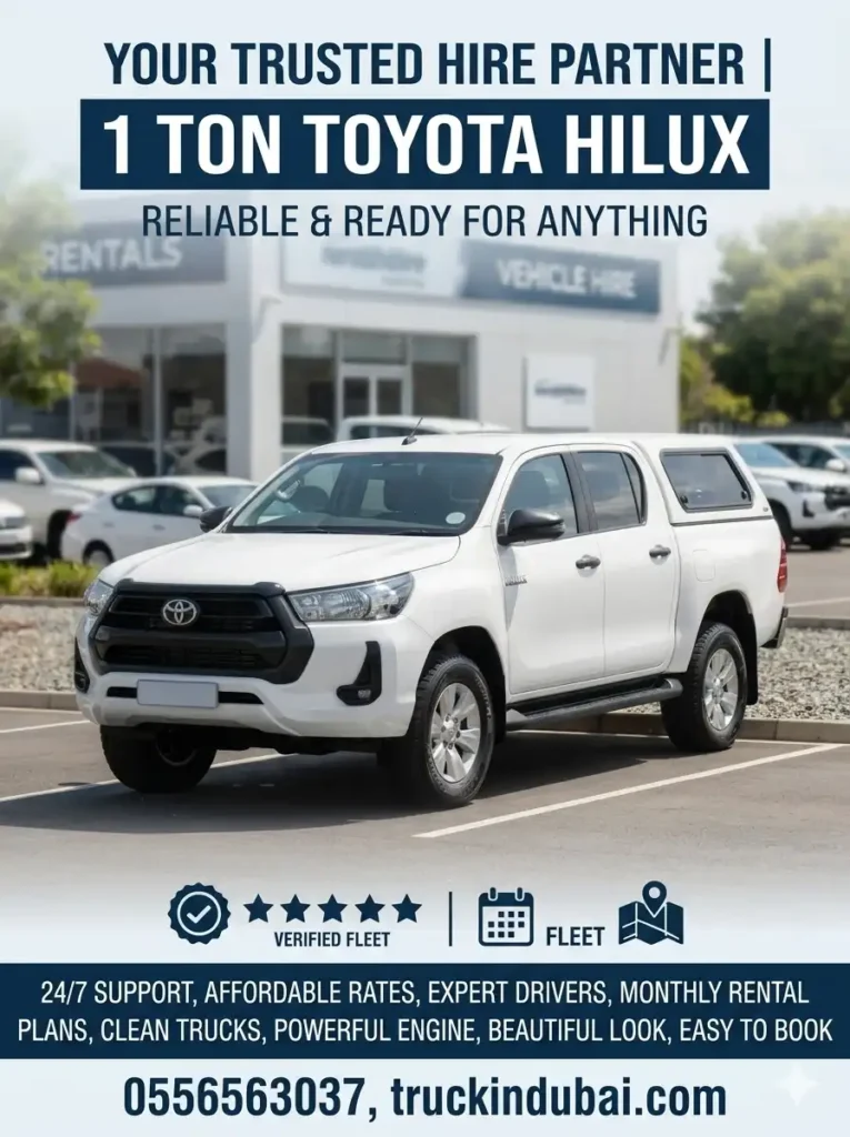 1 ton pickup truck hire in dubai